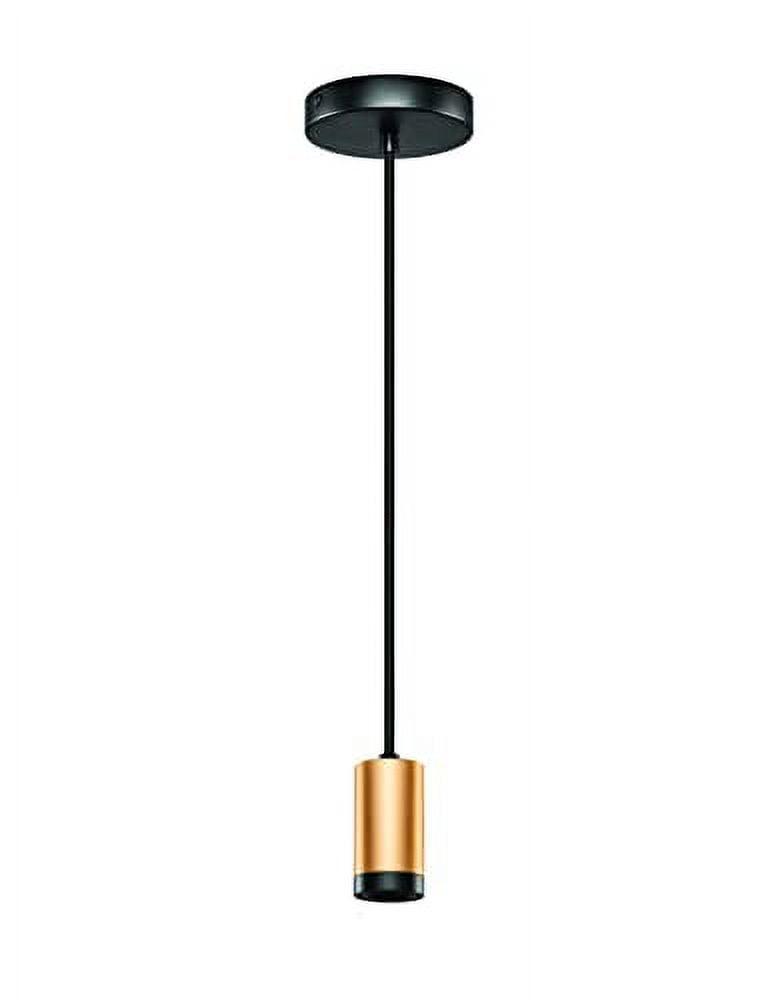 Matte Black and Brass Vintage Pendant Light Kit with Adjustable Cord