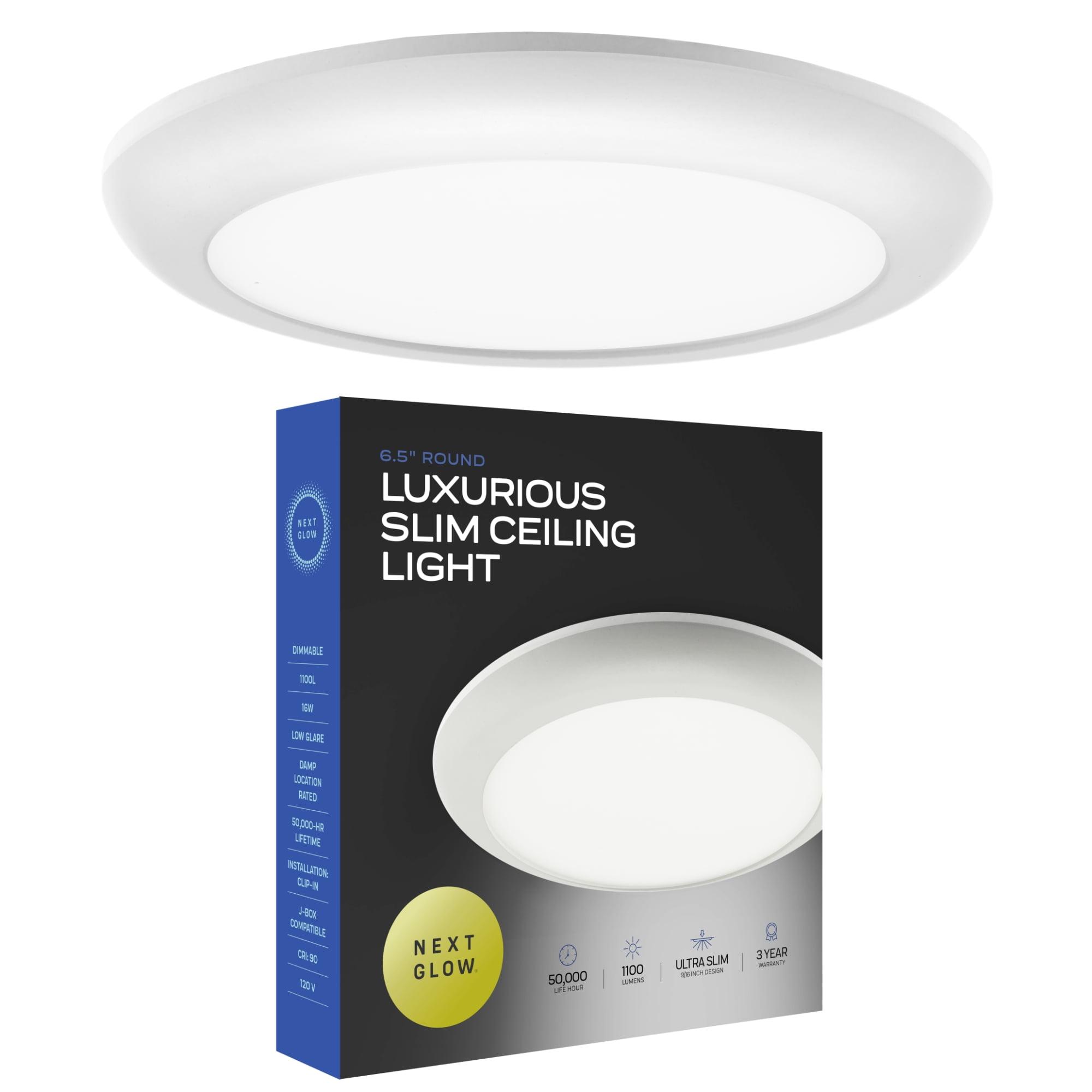 Ultra Slim 6.5" White Aluminum LED Flush Mount Ceiling Light, 3000K