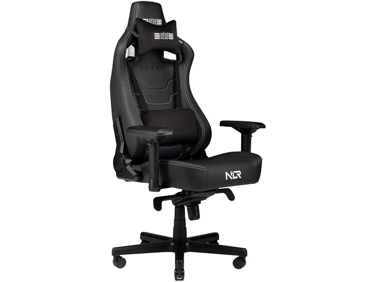 Elite Black Aluminum and Nylon Gaming Chair with 4D Armrests