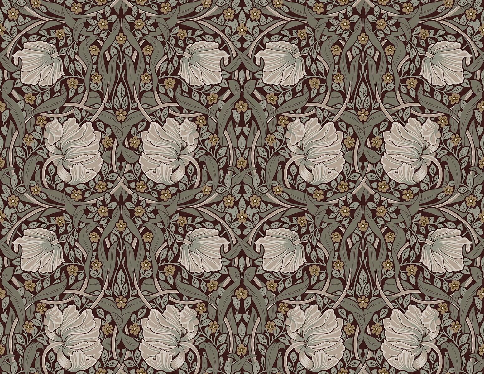 Auburn & Eucalyptus Floral Peel and Stick Wallpaper