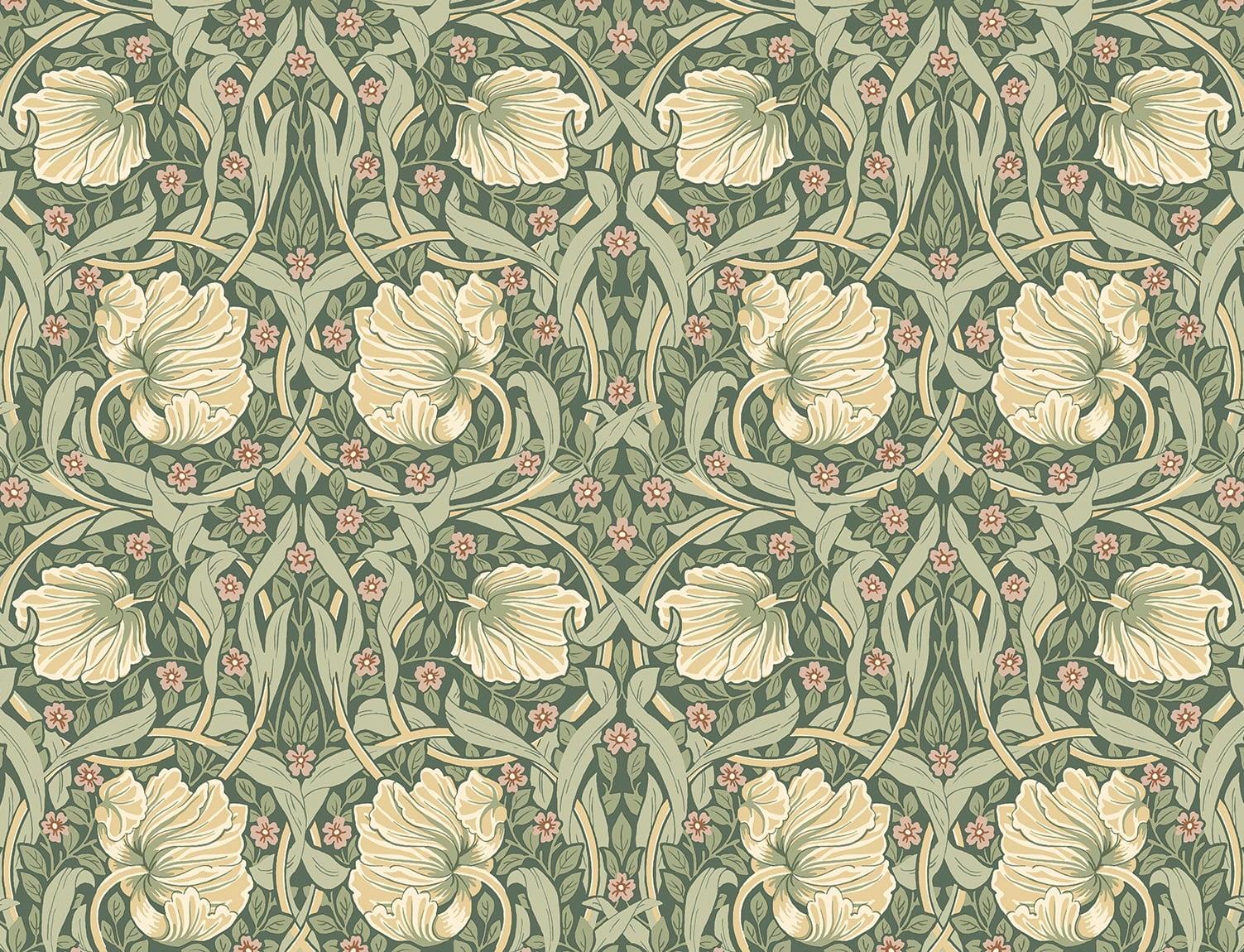 NextWall Pimpernel Floral Peel and Stick Wallpaper: Vintage Green Botanical Vinyl, Repositionable & Washable, 40.5 Sq Ft Coverage