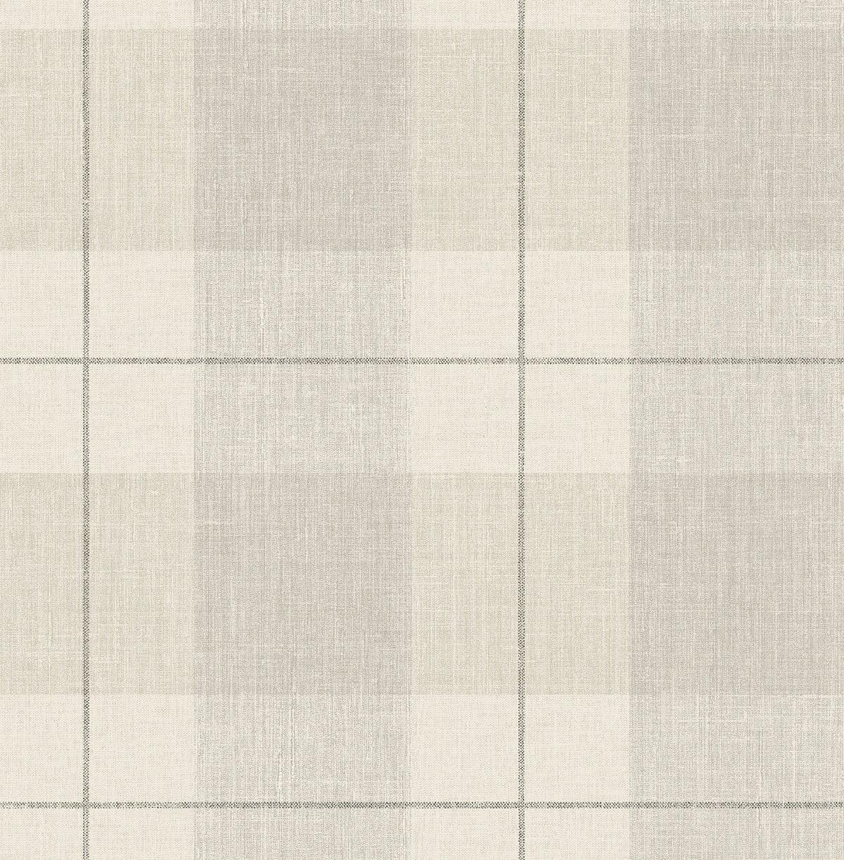 Neutral Plaid Peel and Stick Vinyl Wallpaper Roll