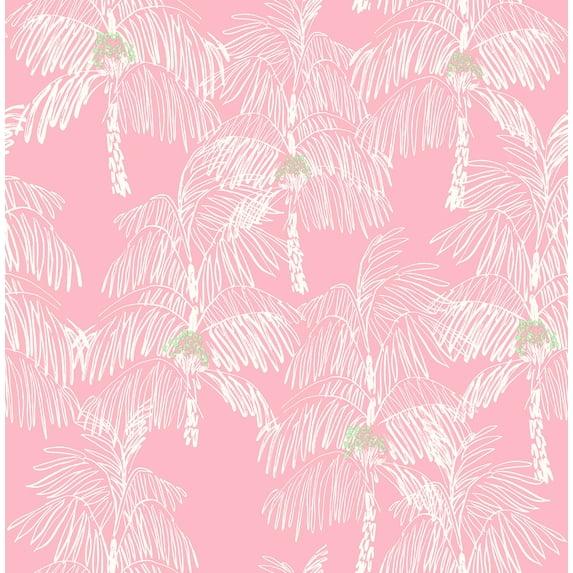 NextWall  Palm Beach Peel and Stick Wallpaper Flamingo