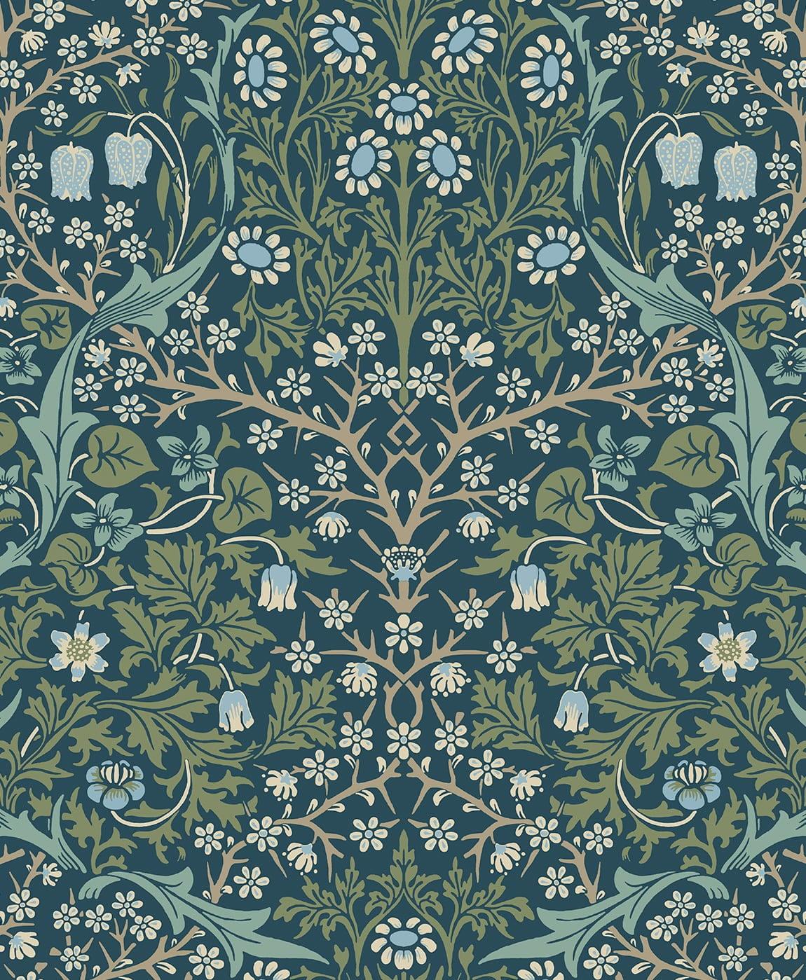 NextWall Victorian Garden Peel and Stick Wallpaper: Removable Vinyl, Vintage Floral, Botanical Matte Finish, 31.35 Sq Ft Coverage