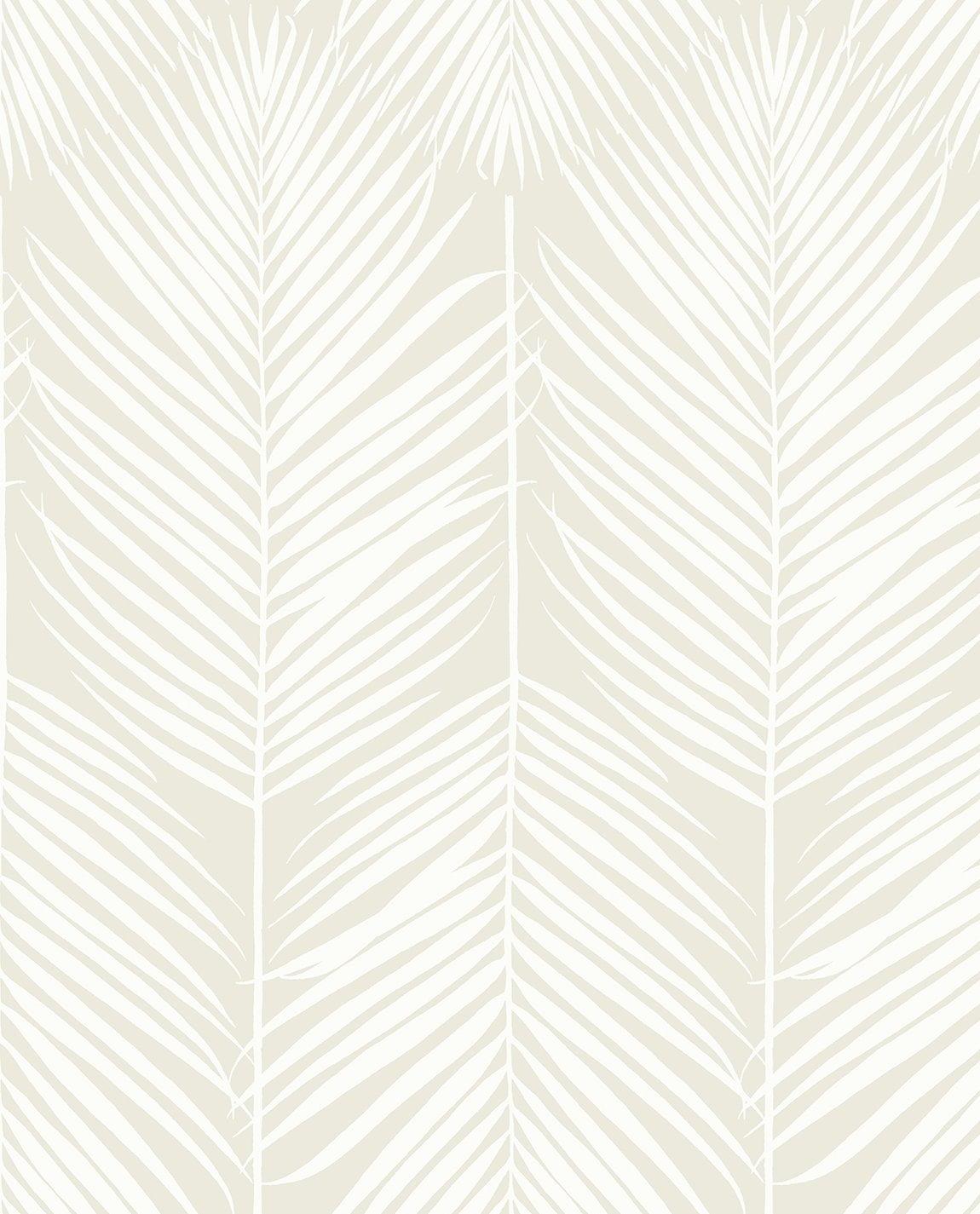 NextWall Palm Silhouette Peel and Stick Wallpaper Light Beige: Vinyl, Self-Adhesive, Botanical Leaf Pattern, 30.75 Sq Ft Coverage