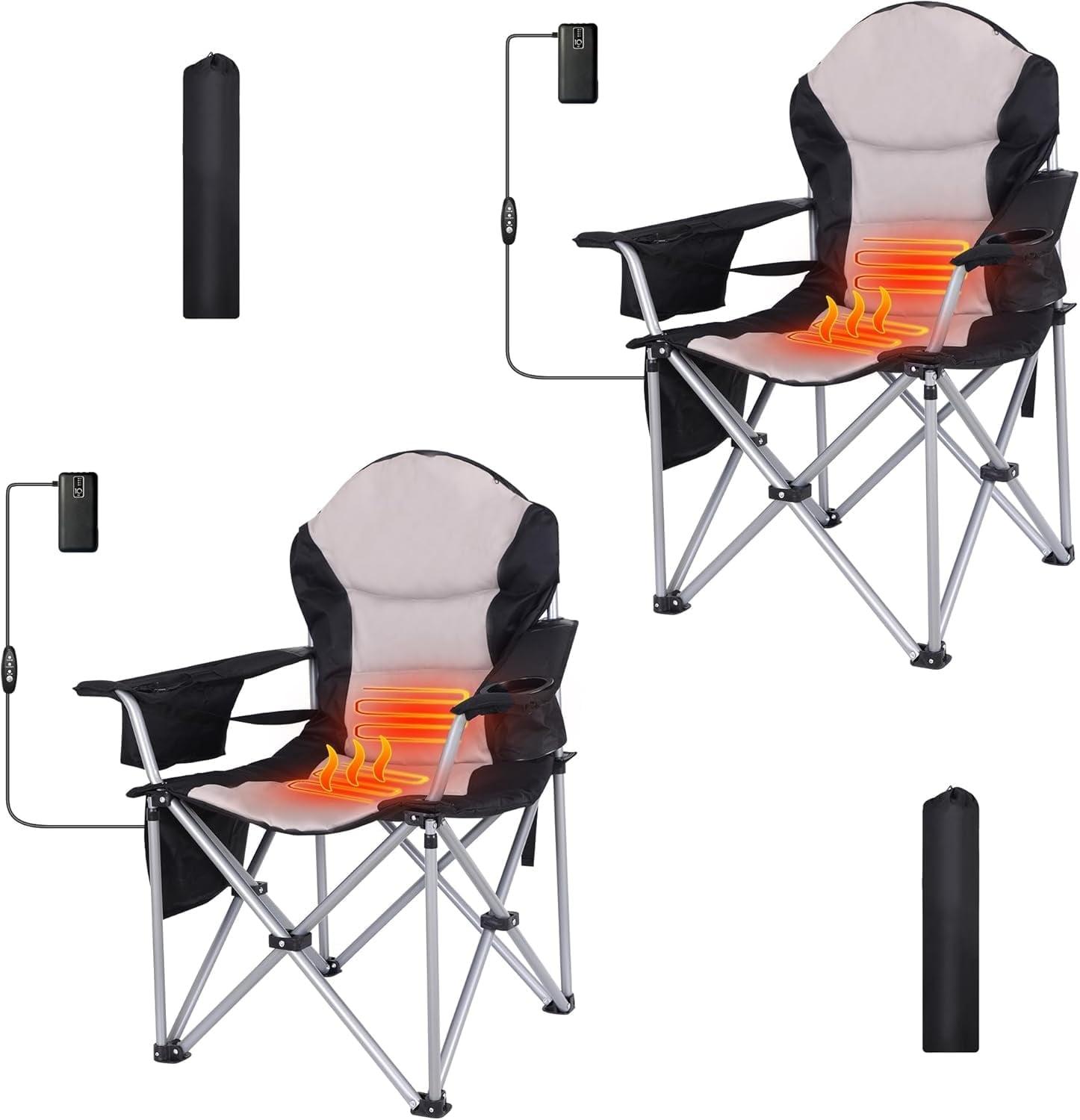 Heated Camping Chair, Heated Chair, Beach Chair, Folding Chair, Ski Chair 1-Pack