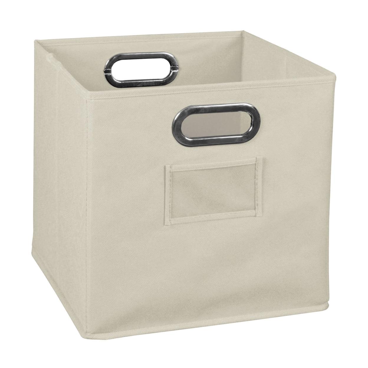 Niche Cubo Foldable Fabric Storage Bin, Built-in Chrome Handles - Natural