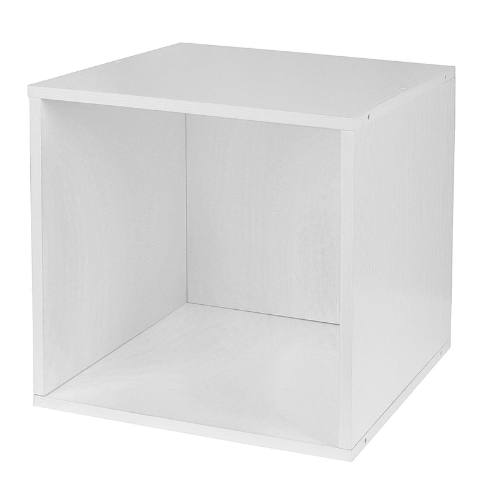 Modern White Wood Grain Stackable Storage Cube for Kids