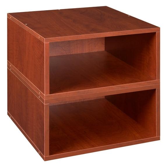 Niche Cubo Storage Organizer Open Bookshelf Set- 2 Half Size Cubes- Warm Cherry