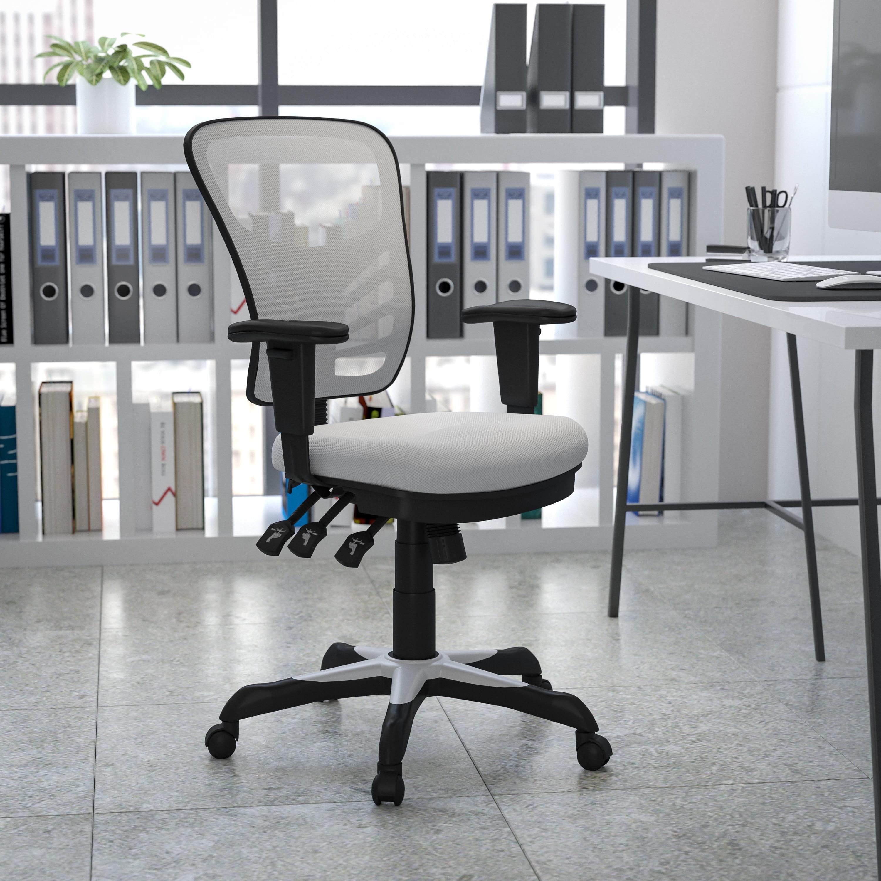 Flash Furniture Mid-Back Mesh Multifunction Executive Swivel Ergonomic Office Chair with Adjustable Arms