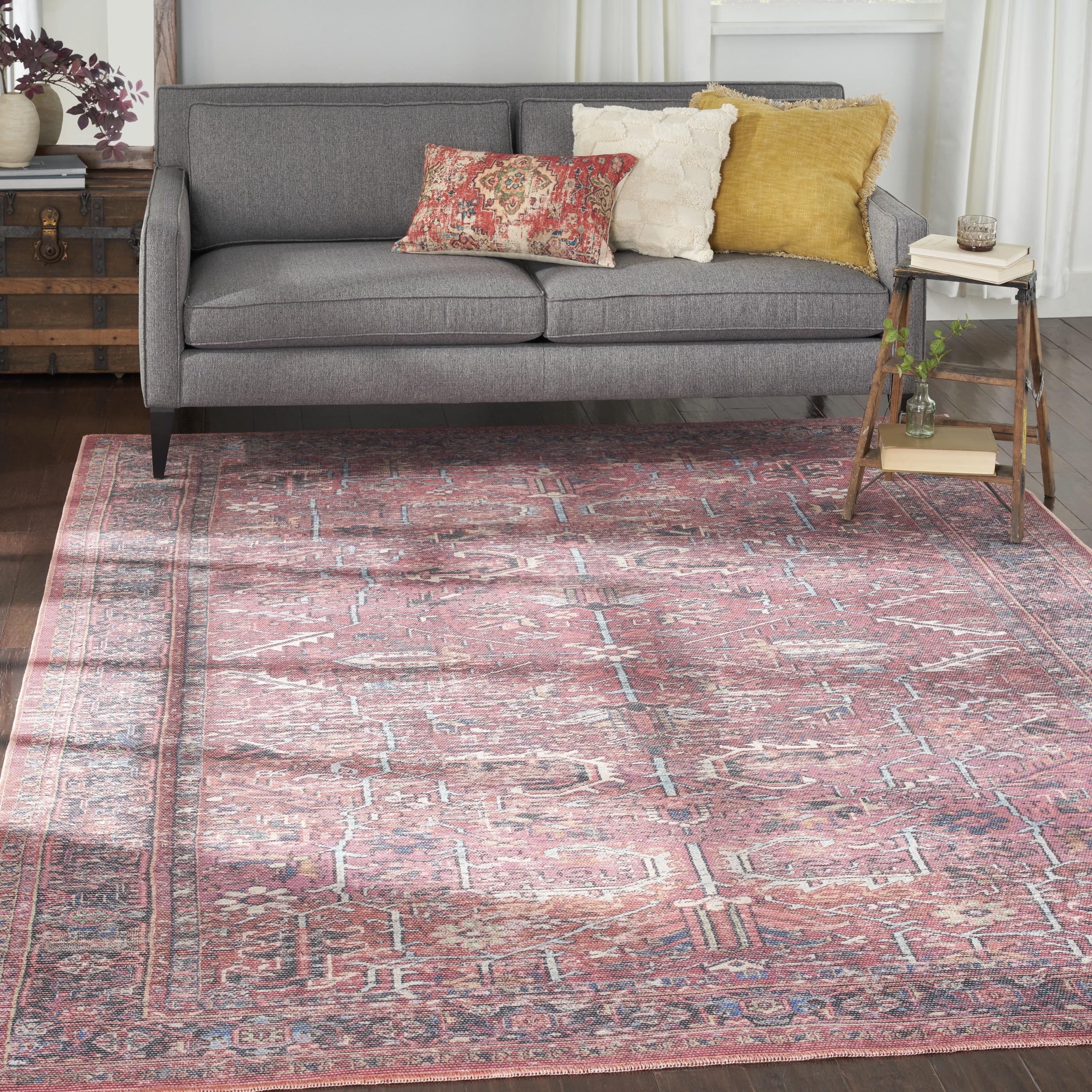 Bungalow Rose Machine Washable Oriental Red Area Rug