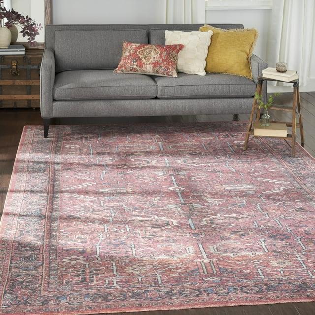 Bungalow Rose Machine Washable Oriental Red Area Rug