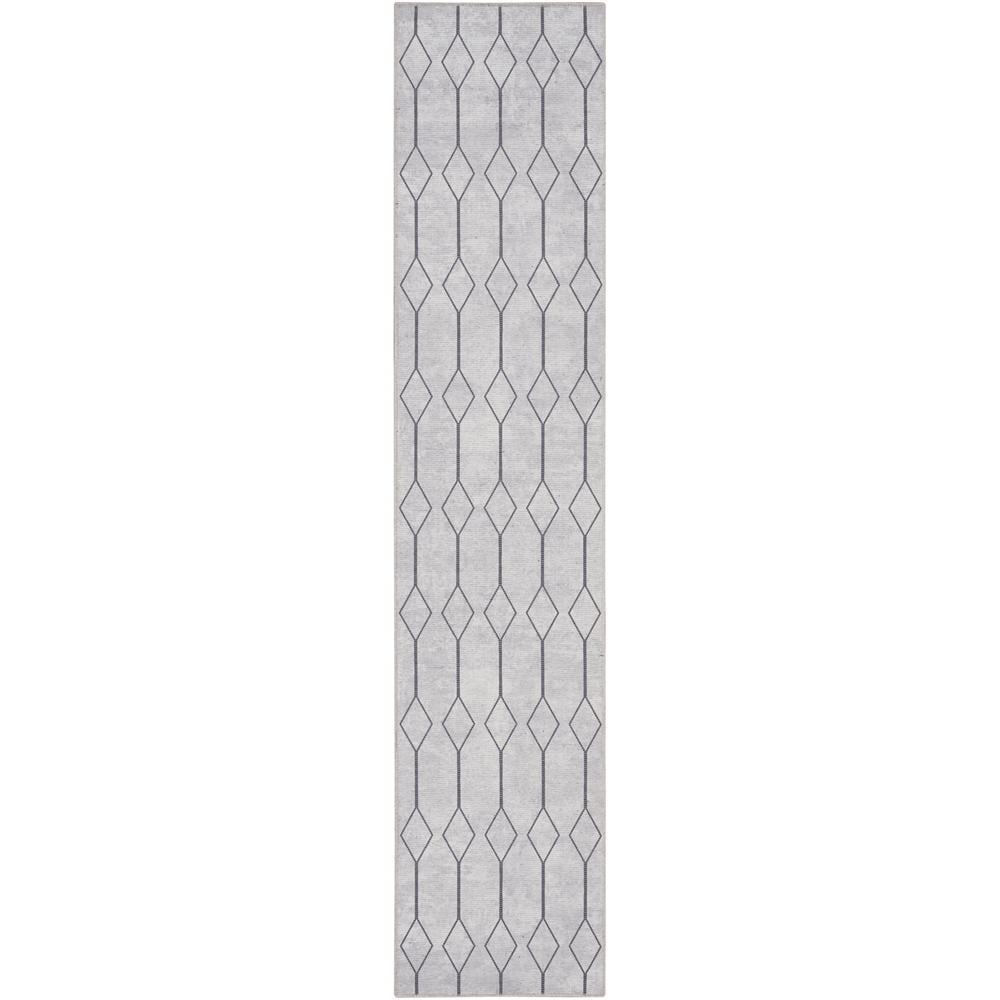 Pymble Geometric Machine Washable Area Rug in Ivory/Grey