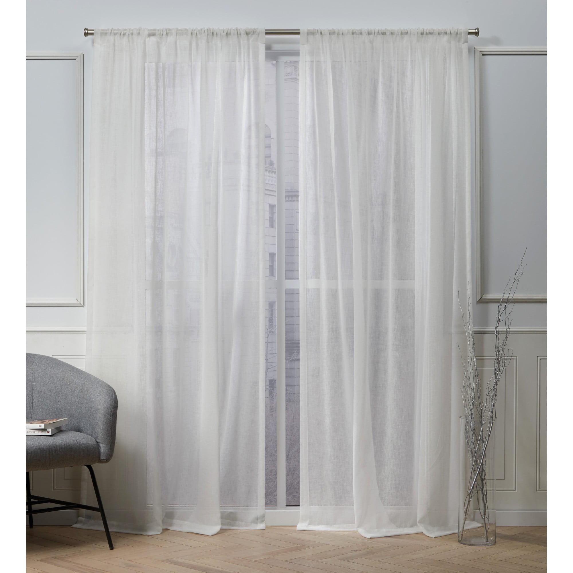 Nicole Miller Nicole Miller Belfry Sheer Rod Pocket Top Curtain Panel (Set of 2)