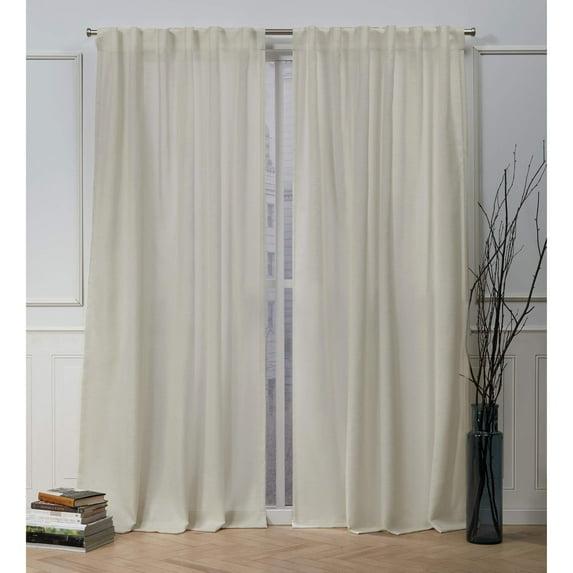 Nicole Miller Nicole Miller Faux Linen Slub Textured Hidden Tab/Rod Pocket Top Light Filtering Curtain Panel Pair (Set of 2)