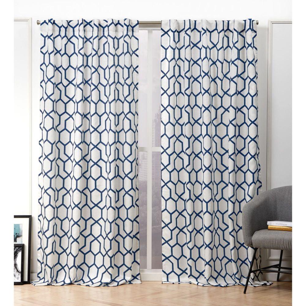 Nicole Miller Nicole Miller Hexa Geometric Print Hidden Tab/Rod Pocket Top Light Filtering Curtain Panel Pair (Set of 2)