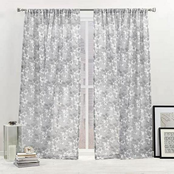Nicole Miller Nicole Miller New York Dara Light Filtering, Semi Sheer Rod Pocket Curtain Panels (Set of 2)