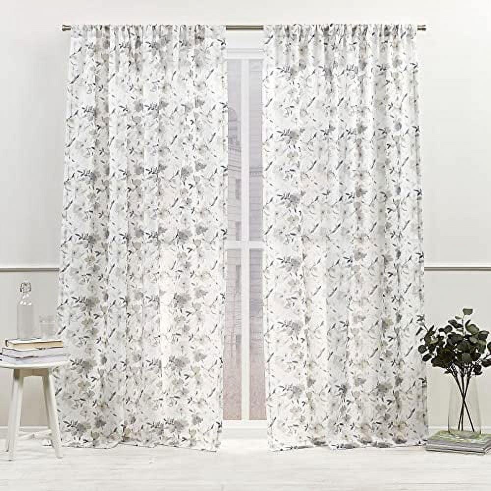 Nicole Miller Nicole Miller New York Hattie Light Filtering, Semi Sheer Rod Pocket Curtain Panels (Set of 2)