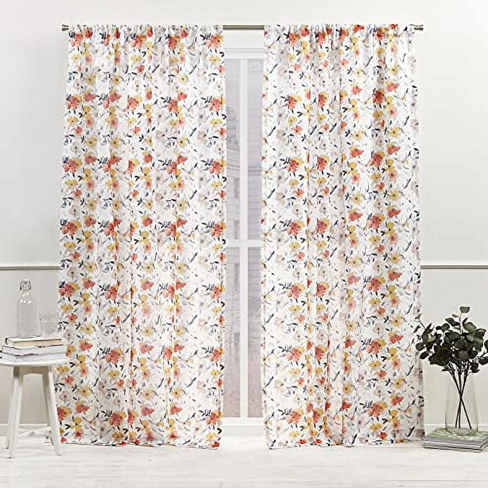 Nicole Miller Nicole Miller New York Hattie Light Filtering, Semi Sheer Rod Pocket Curtain Panels (Set of 2)