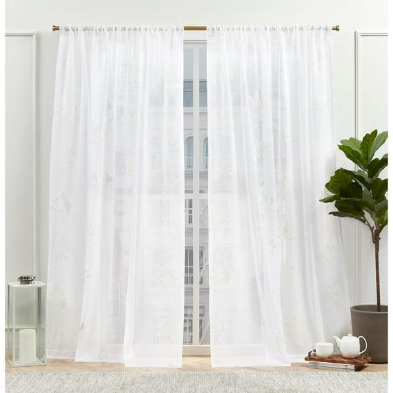 Nicole Miller Nicole Miller New York Mabel Sheer Rod Pocket Curtain Panels Pair (Set of 2)