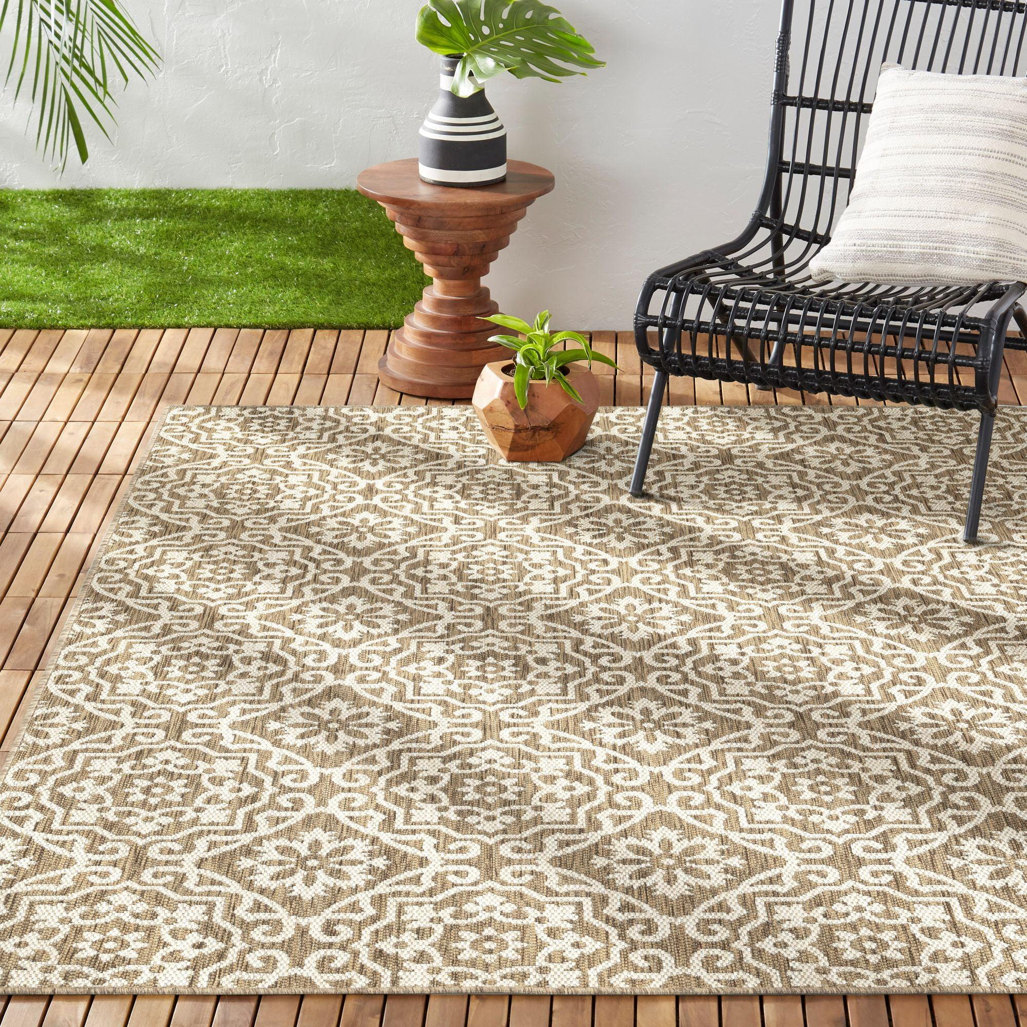 Nicole Miller New York Patio Country Danica Geometric Indoor/Outdoor Area Rug, Brown/Beige