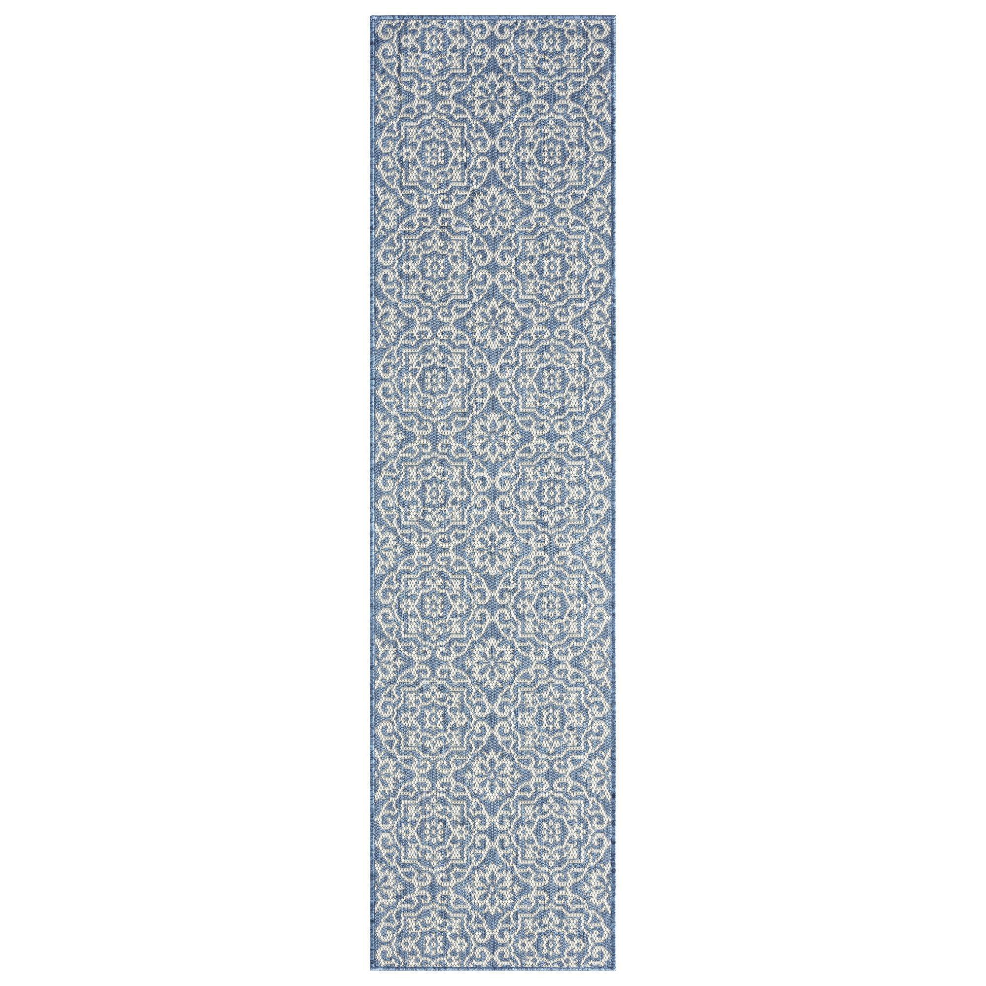 Nicole Miller New York Patio Country Danica Geometric Indoor/Outdoor Area Rug, Blue/Gray