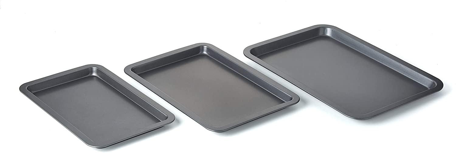 Set of 3 Non-Stick Carbon Steel Cookie Sheets