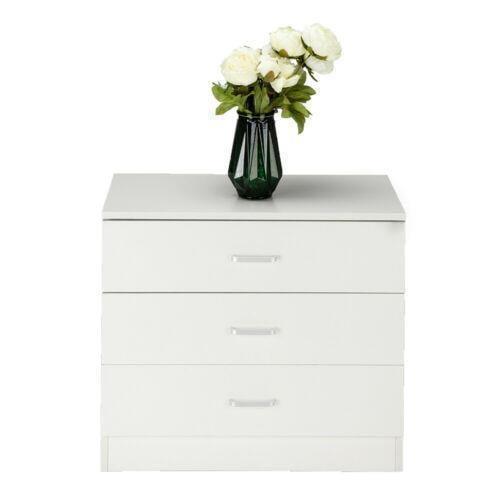 White Dressers for Bedroom, Heavy Duty 3-Drawer Wood Chest of Drawers, Modern Storage Bedroom Chest for Kids Room, White Vertical Storage Cabinet for Bathroom, Closet, Entryway, Hallway, Nursery
