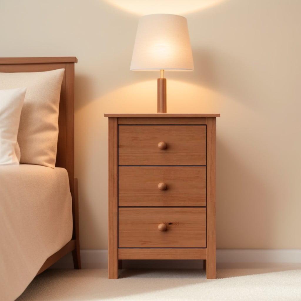 Honey Pine 3-Drawer Tall Nightstand