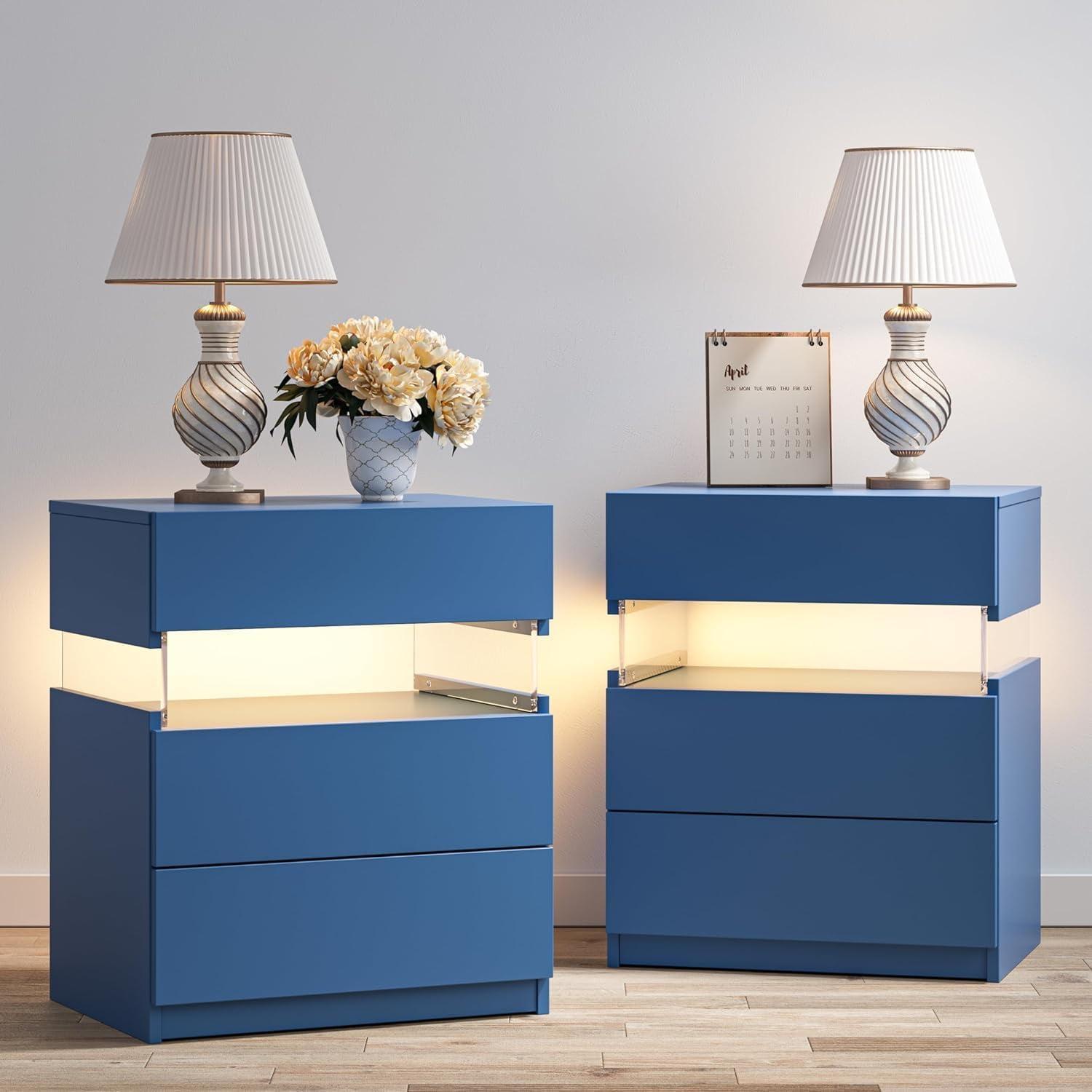 Nightstands set of 2 LED Night Stand