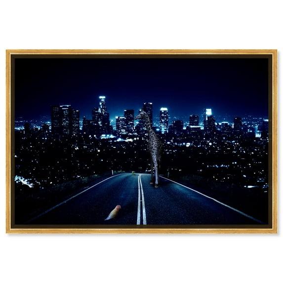 Nightwalkers Canvas Modern Mancave Art Prints by Notoriart, Gold Frame, 45" x 30"