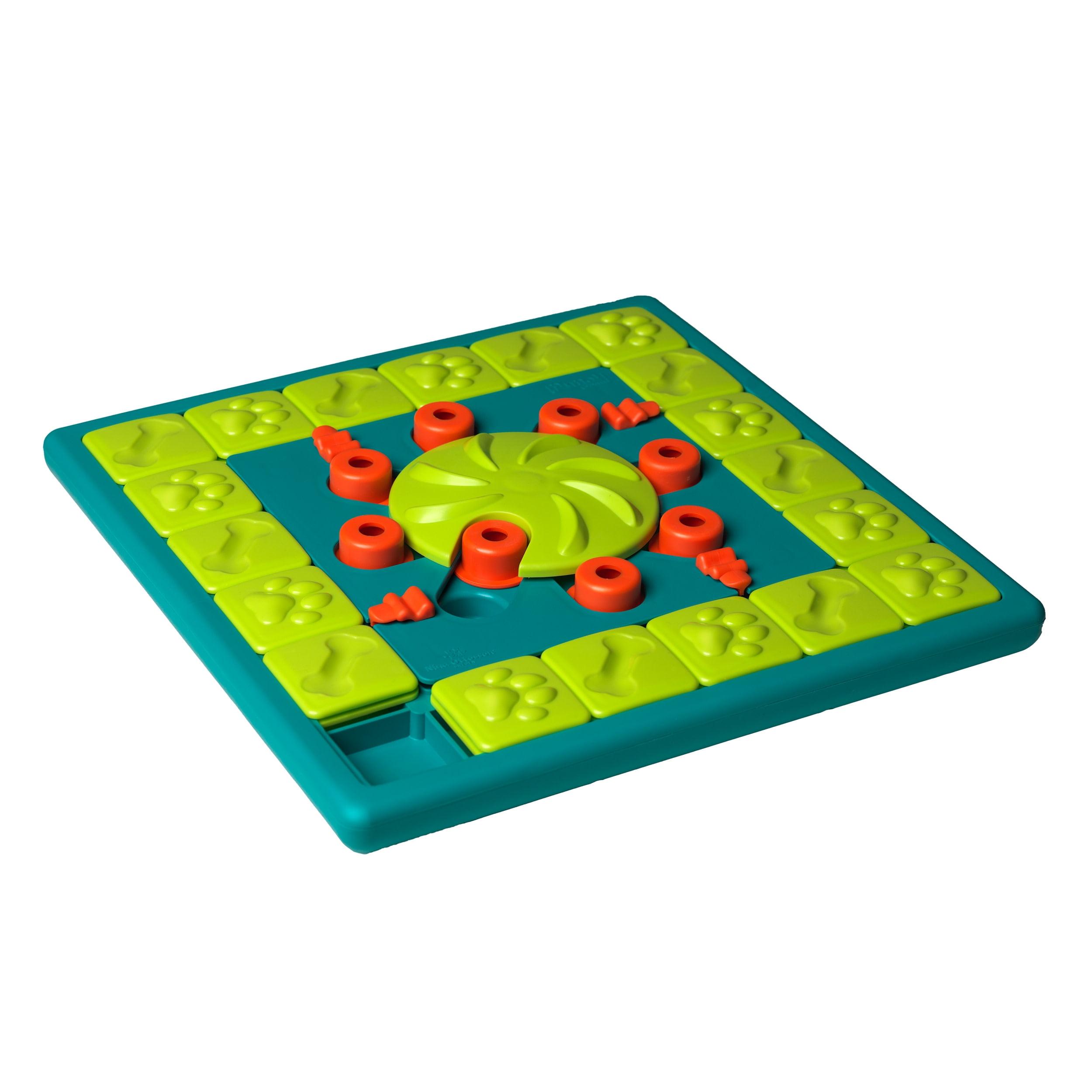 Interactive Green and Blue Multipuzzle Dog Treat Dispenser