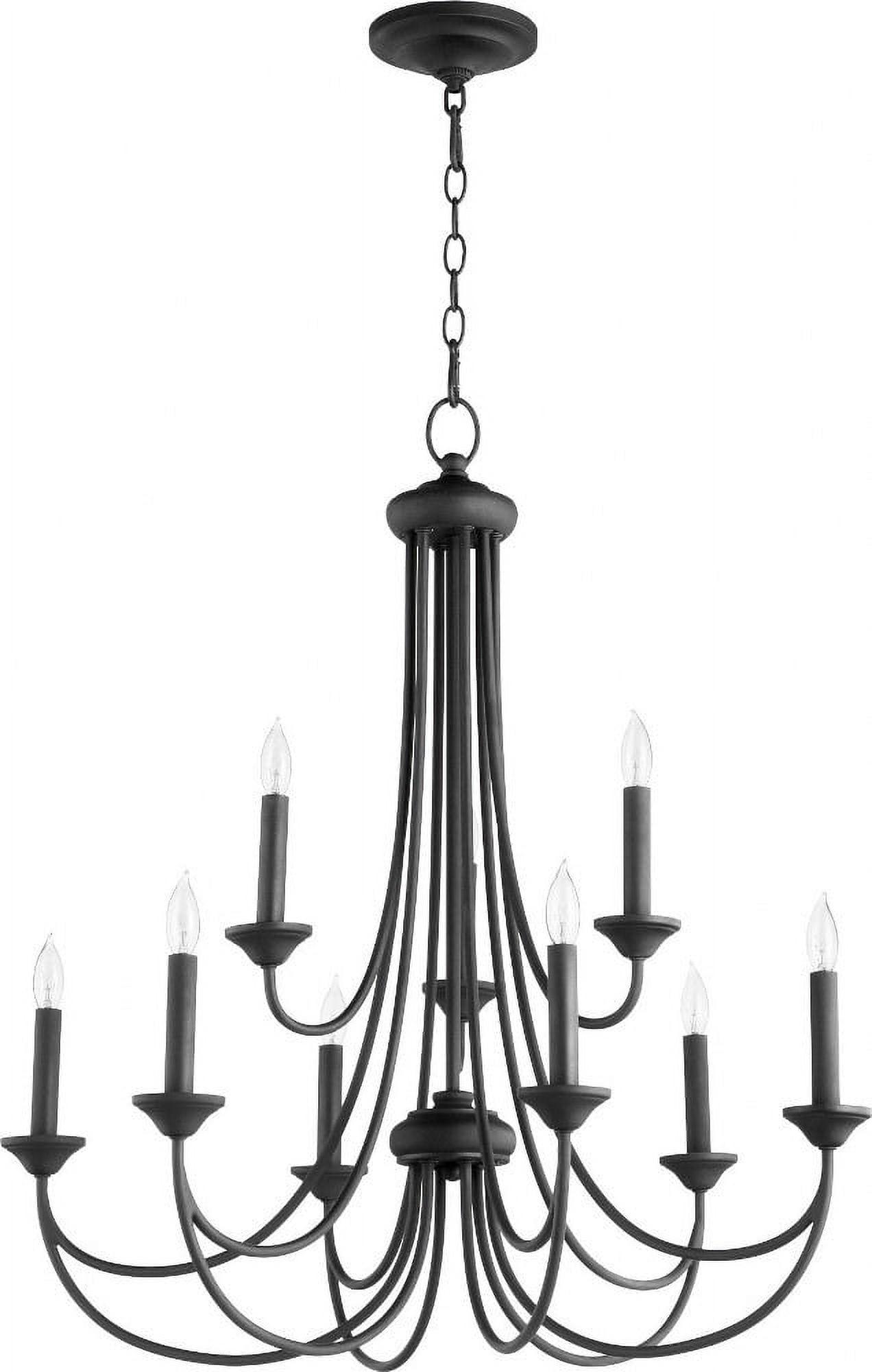 Black 32" 9-Light Candle Chandelier with Noir Finish