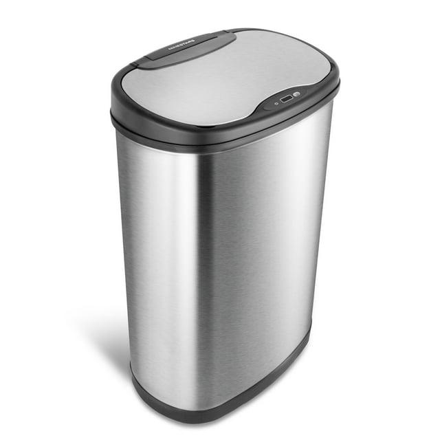 Nine Stars Touchless Automatic Kitchen Trash Can, 13 Gallon, Motion Sensor, Stainless Steel Garbage Bin with Soft-Close Lid