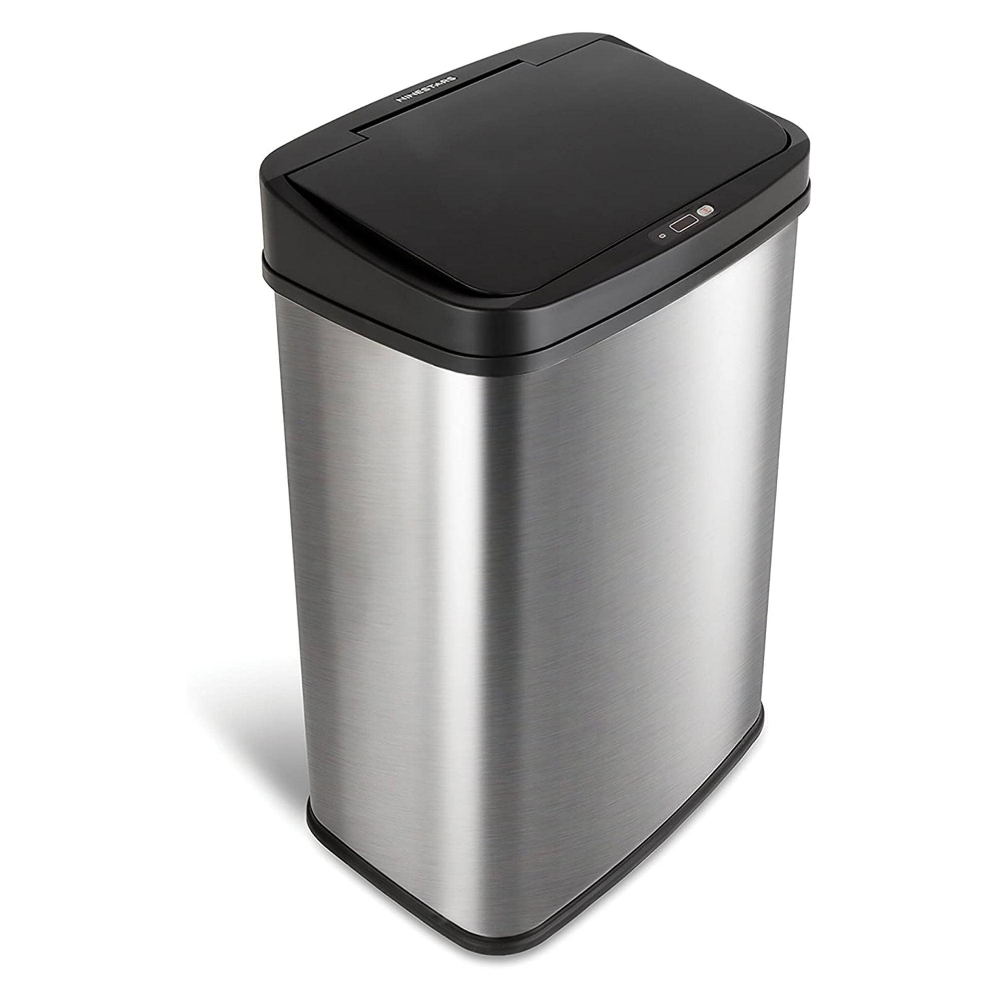 Nine Stars 13gal Motion Sensor Rectangular Shape Stainless Steel Trash Can