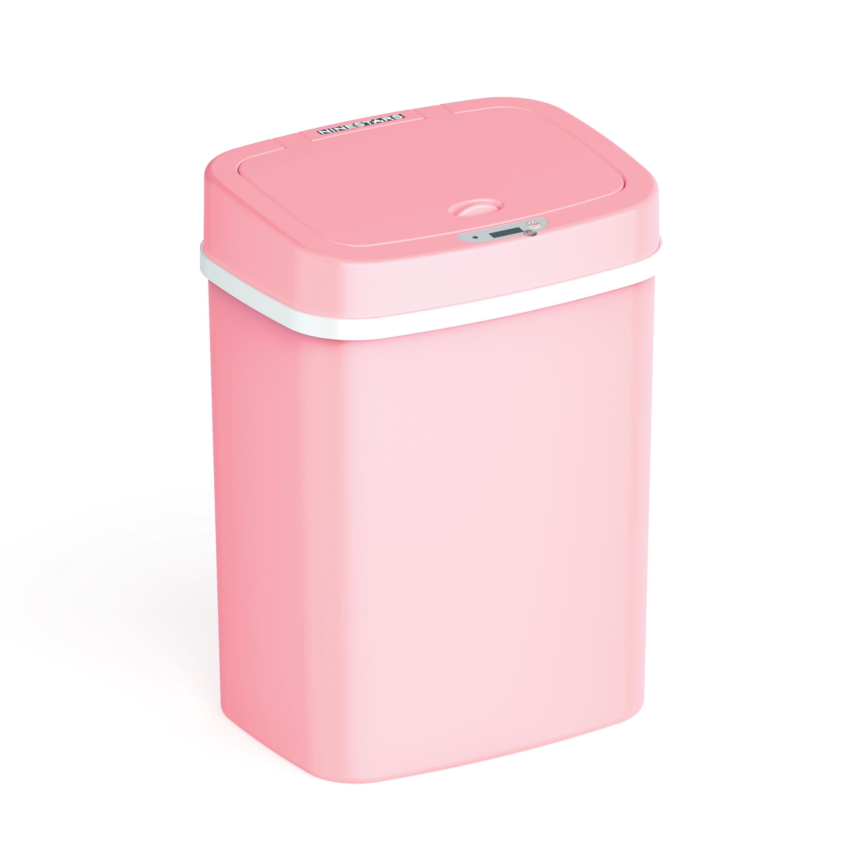 Pink 3.2 Gallon Touchless Plastic Trash Can