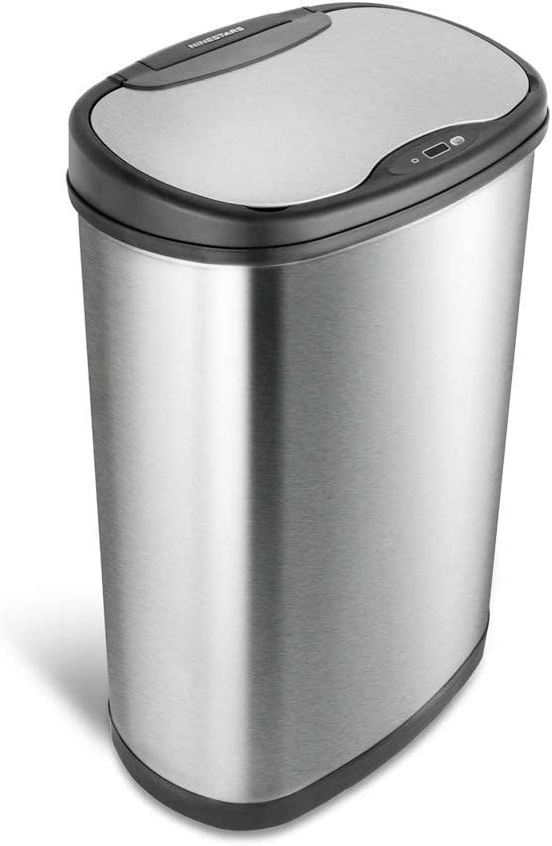 Large Silver Stainless Steel Touchless Motion Sensor Trash Can