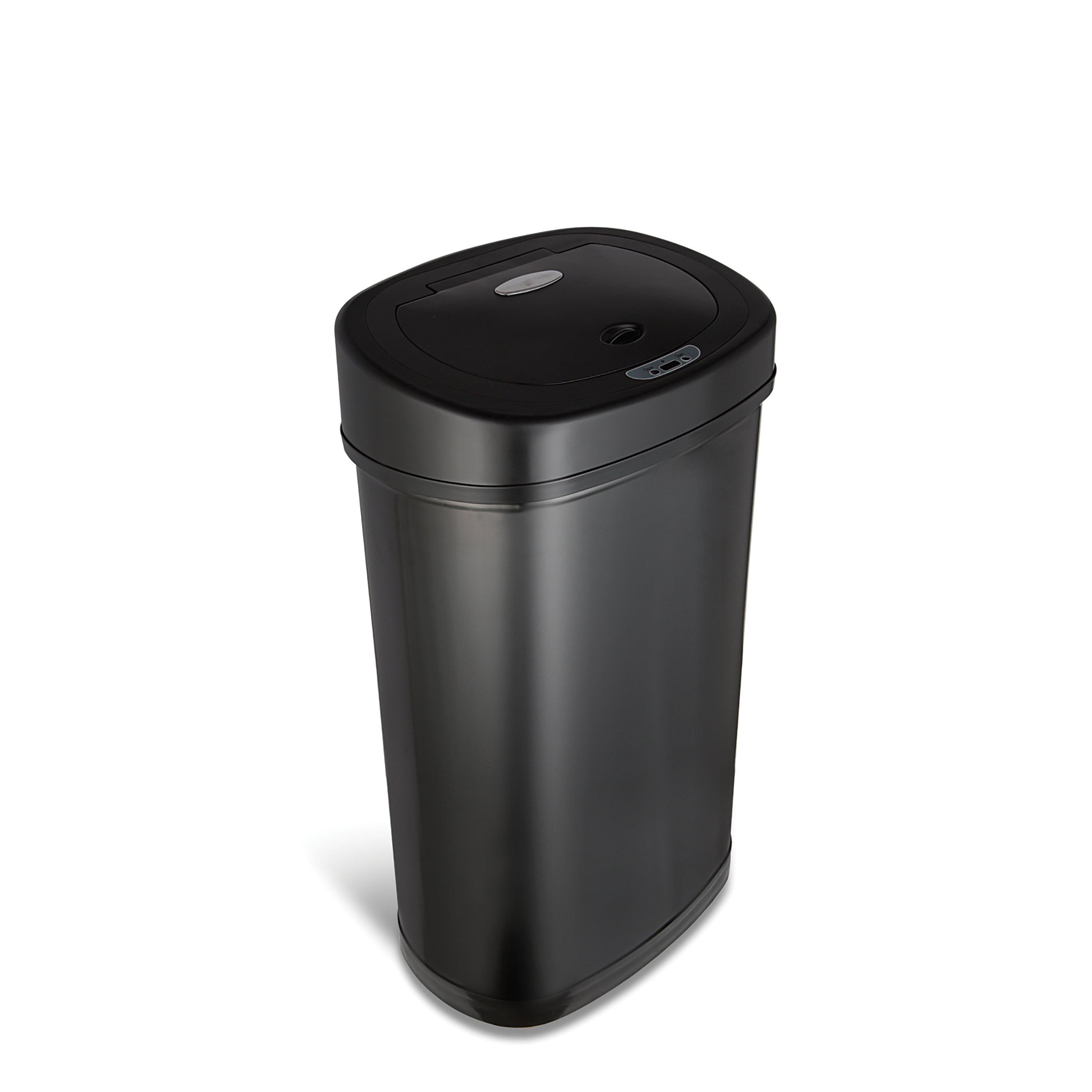 Nine Stars 13.2 Gallon Trash Can, Motion Sensor Kitchen Trash Can, Black Stainless Steel