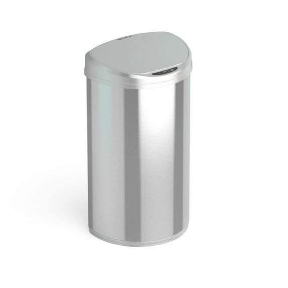 Nine Stars 13.2gal/50L Motion Sensor Trash Can Silver: Stainless Steel, Hands-Free, Quiet Closing, Fingerprint-Resistant