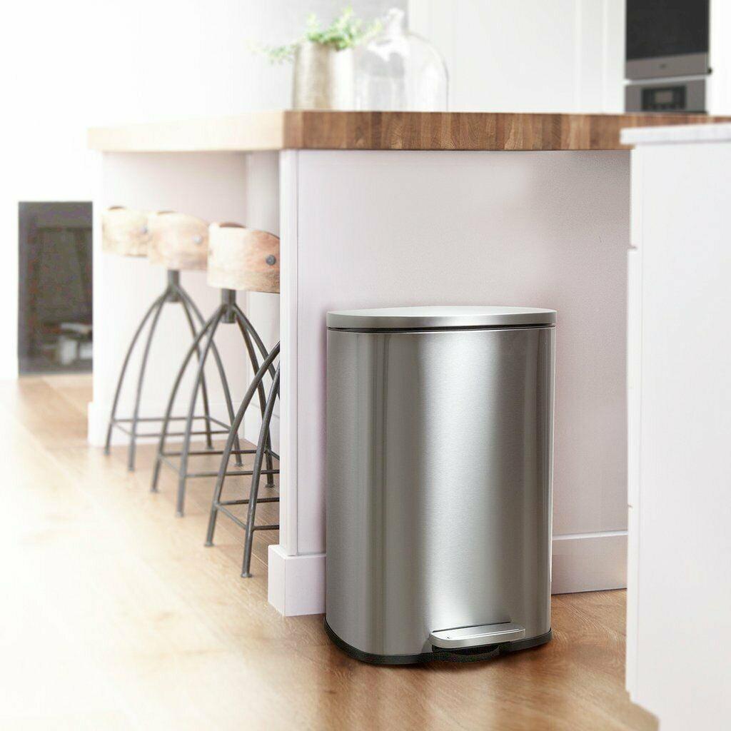 Nine Stars 13.2 Gallon Stainless Steel Step On Trash Can