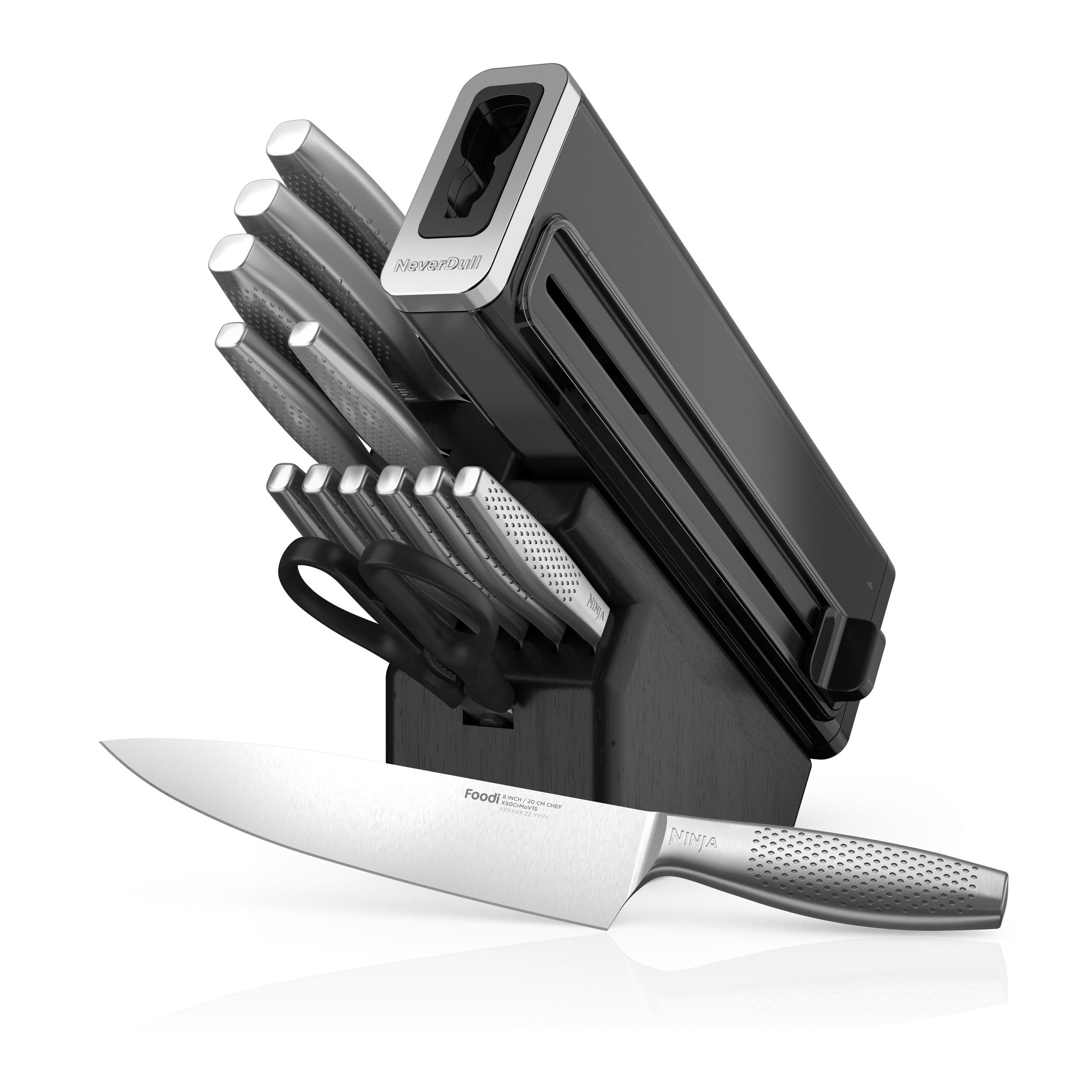 Ninja 14-Piece Stainless Steel Knife Block Set with Built-in Sharpener