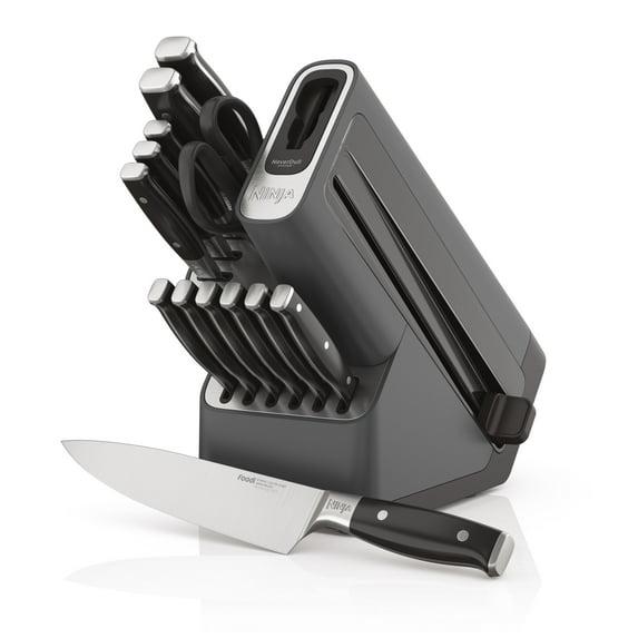 Ninja Ninja® Foodi® NeverDull Premium Knife System, 14-Piece Knife Block Set with Built-in Sharpener, Stainless Steel Knives, Black