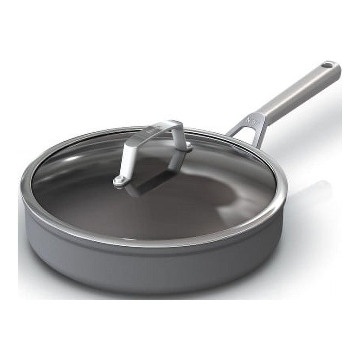 Slate Gray Hard-Anodized Nonstick 3-Quart Sauté Pan with Glass Lid