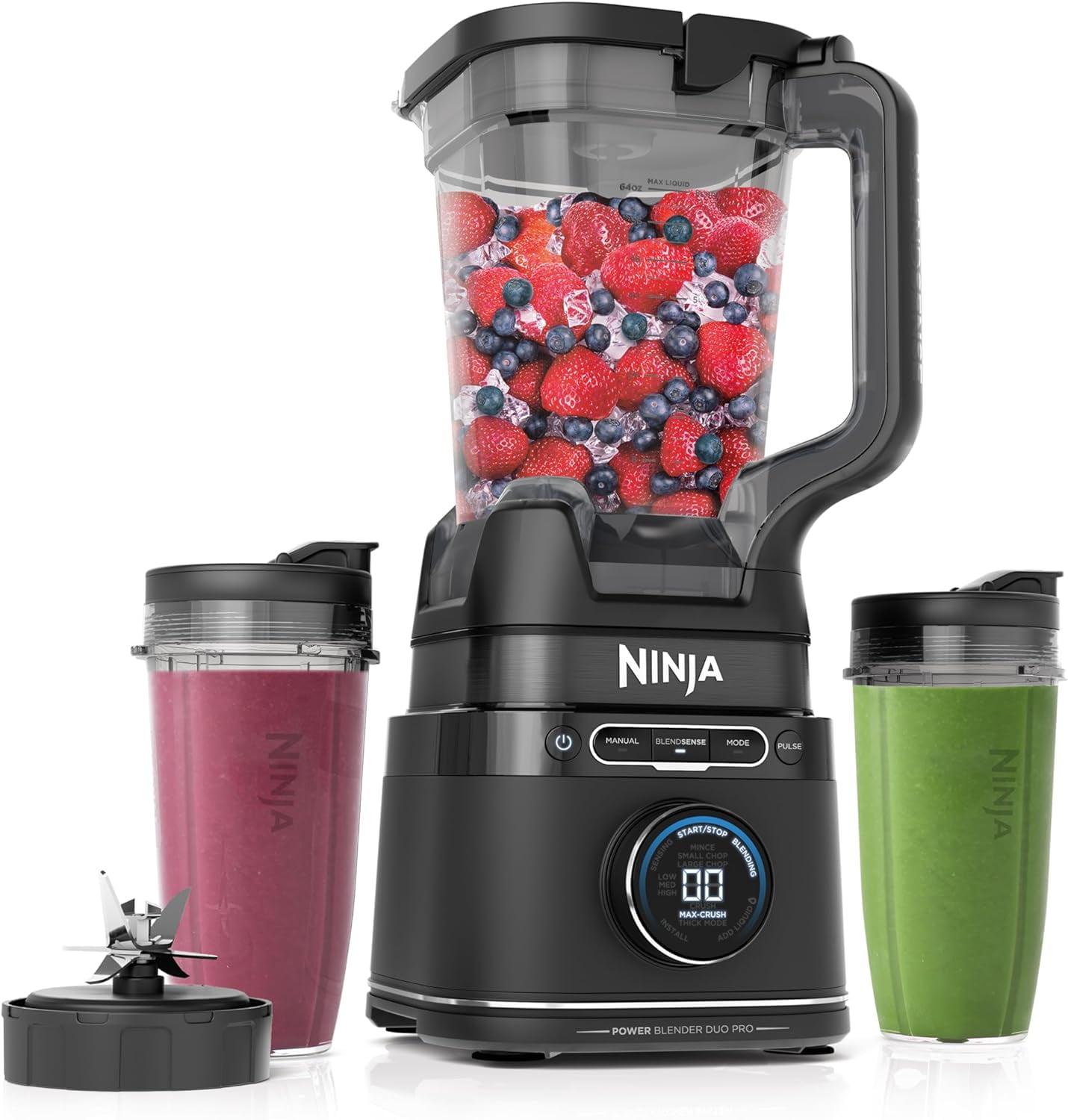 Ninja Ninja® Detect Power Blender Pro & Personal Single-Serve, BlendSense Technology, For-Smoothies, Food and More, Compact Design, 1800 P-Watts, with 72 oz. Pitcher and (2) 24 oz. Cups