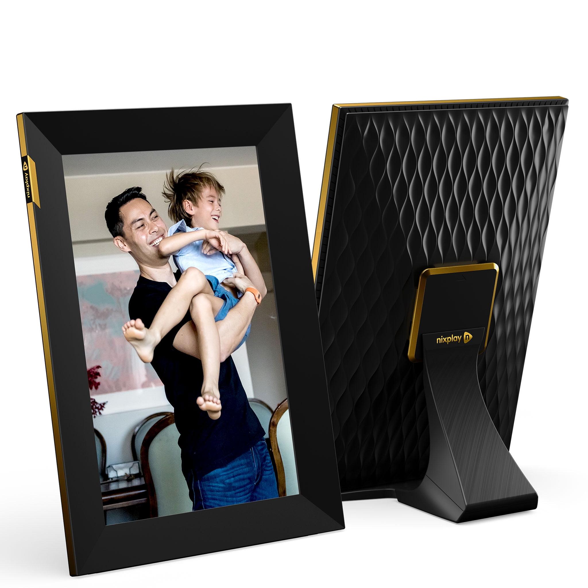 Elegant 10.1" Black-Gold Digital Picture Frame with Touch Screen & WiFi