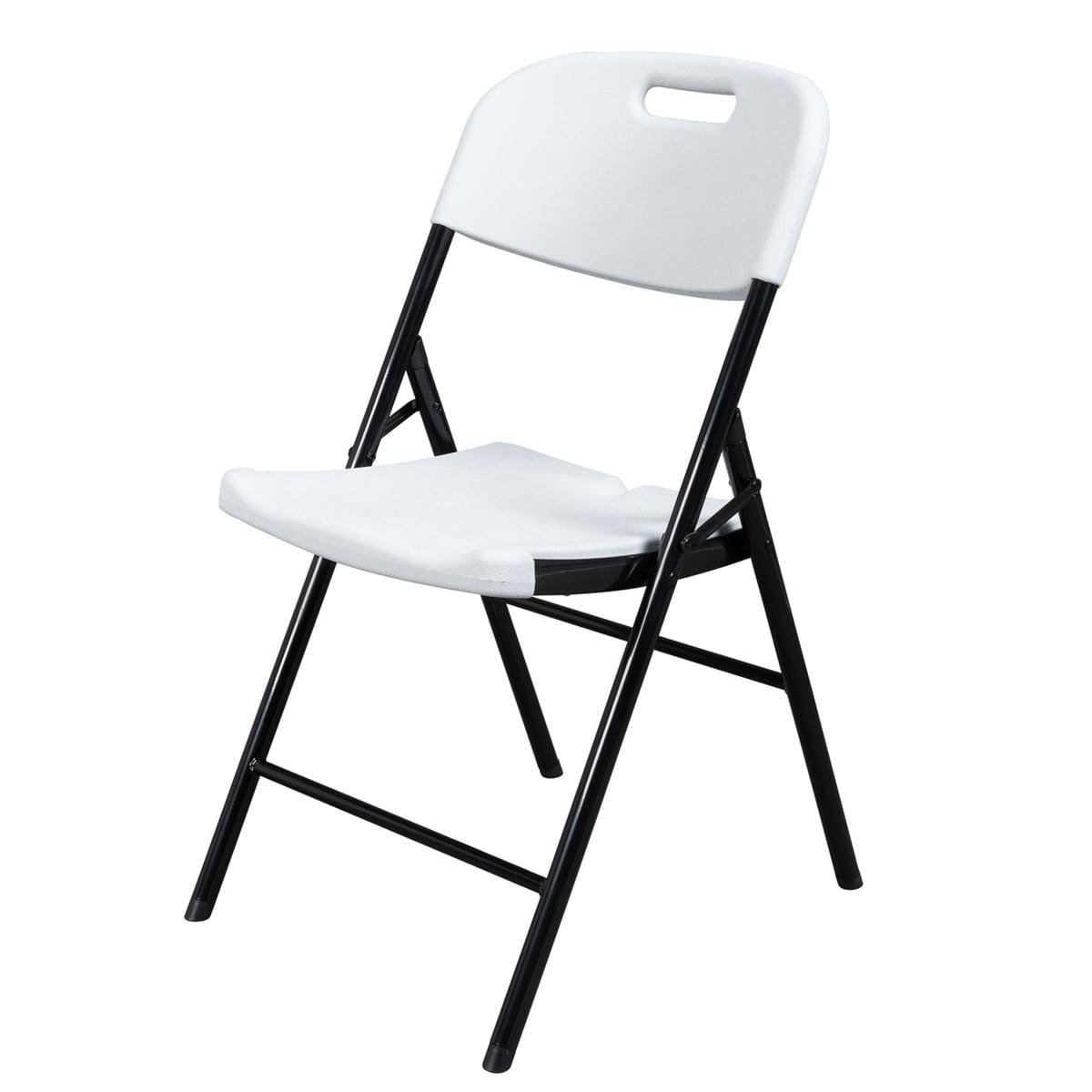 White and Black HDPE Folding Garden Chair Set