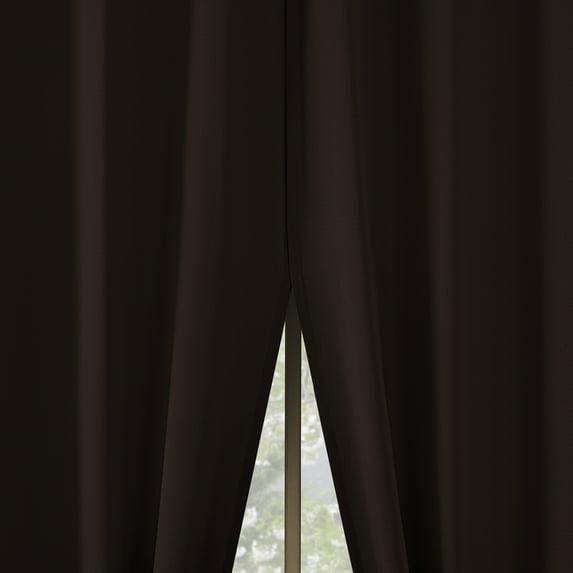 2pc 54"x63" No. 918 Room Darkening Brandon Magnetic Closure Grommet Curtain Panel Pair Chocolate Brown: Energy Efficient, Noise Reduction