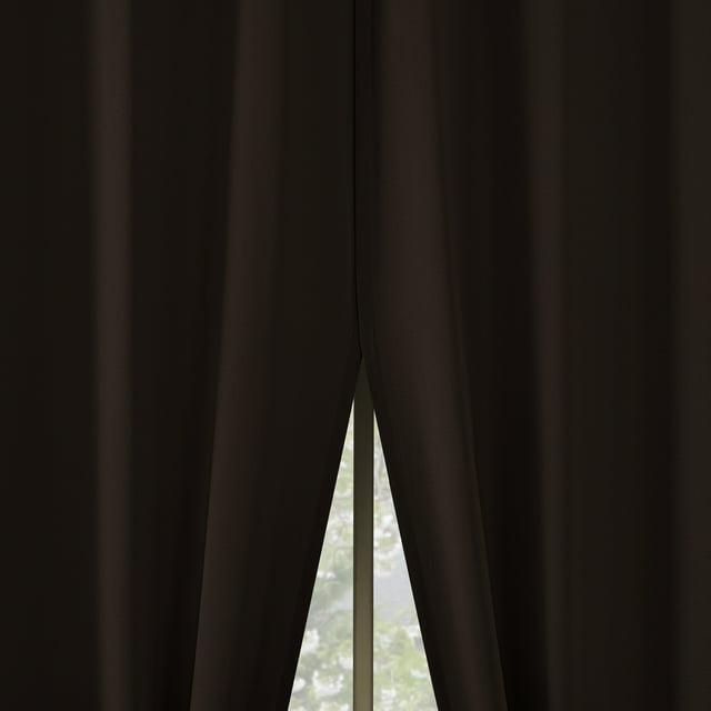2pc 54"x96" No. 918 Room Darkening Brandon Magnetic Closure Grommet Curtain Panel Pair Chocolate Brown: Energy Efficient, Noise Reduction