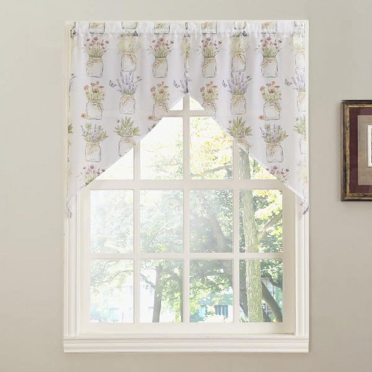 54"x38" No. 918 Eves Garden Kitchen Window Swag Valance White