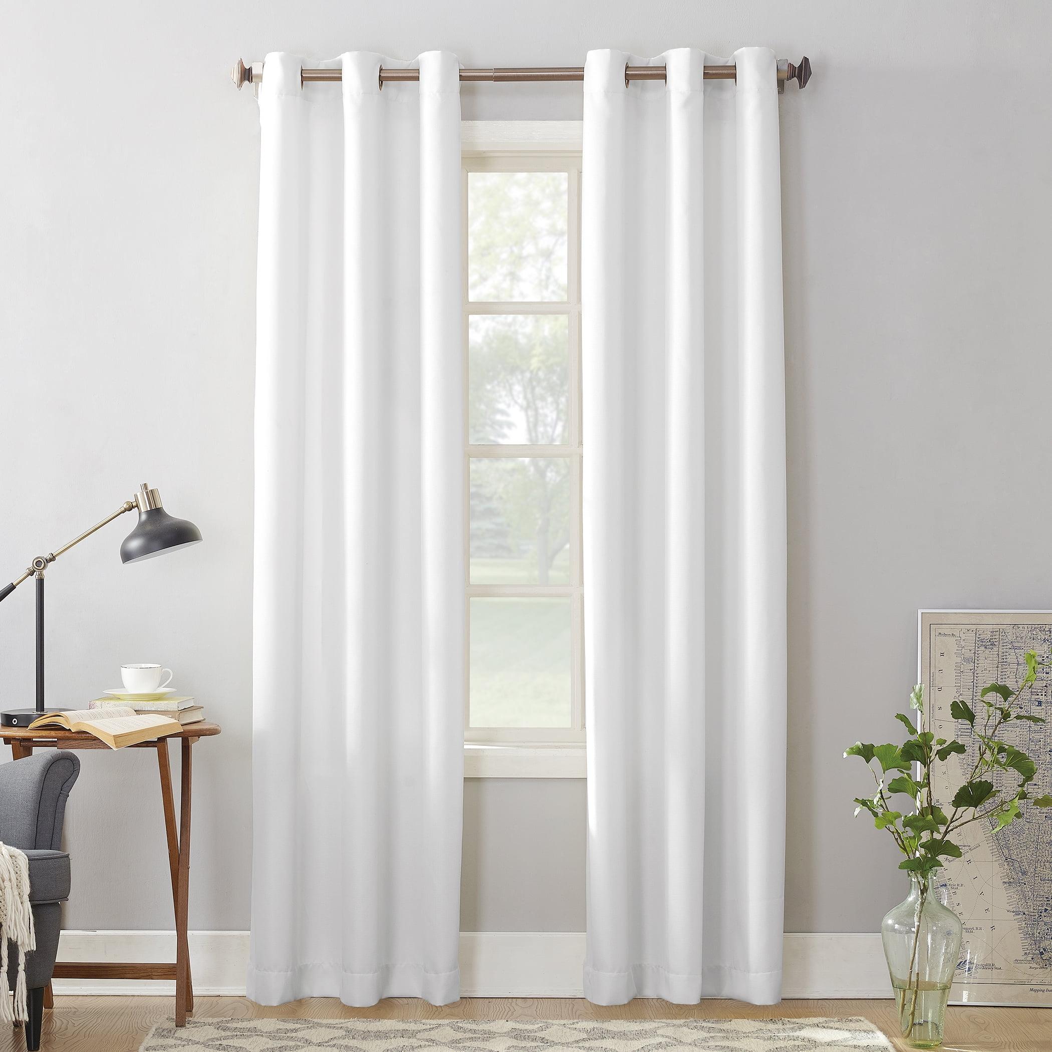 No. 918 Nathan Casual Textured Semi-Sheer Grommet Curtain Panel, 84.00" x 48.00", White